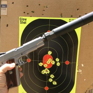 ruger 1911 45 acp with nighthawk barrel and suppressor 8 yds..jpg